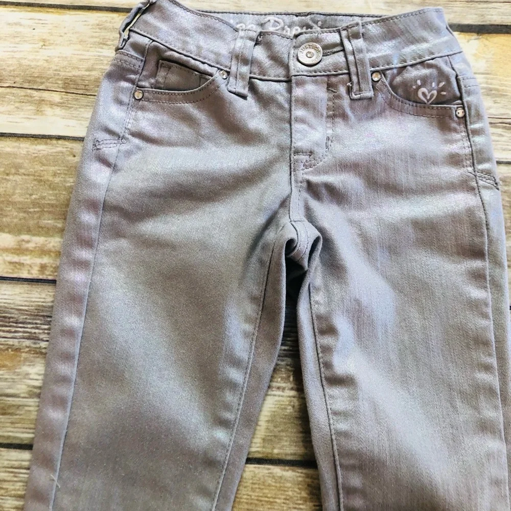 “Justice” gray, shiny pants! Size 7